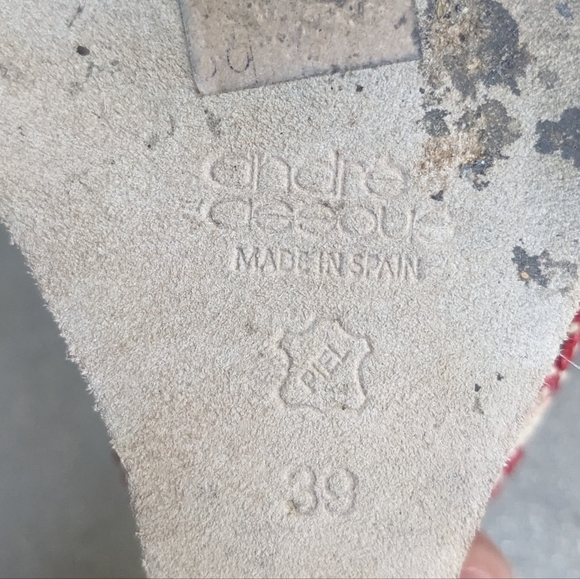 ❤️ André Assous Nolita Raffia Wedge red/neutral sandal - Picture 6 of 11